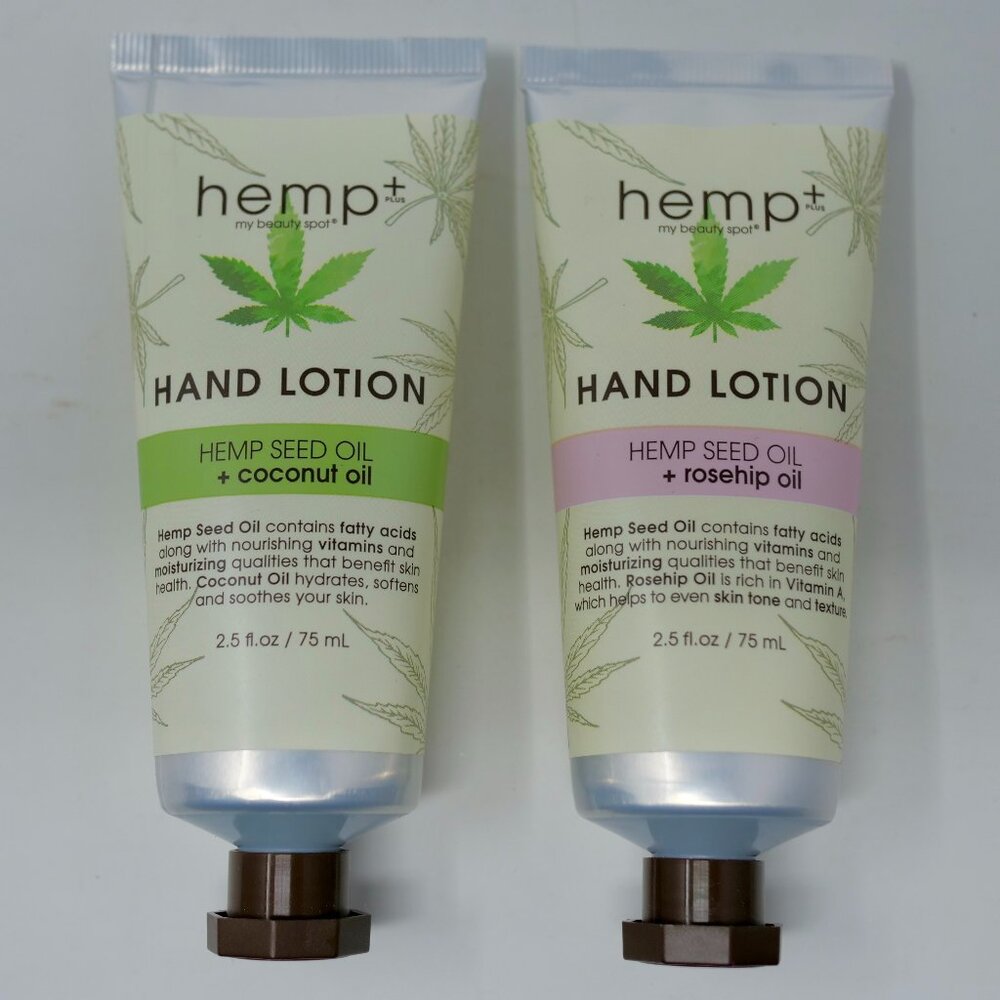 Lot of 2 My Beauty Spot Hemp+ Hand Lotion 2.5 oz Rosehip Coconut Seed Oil